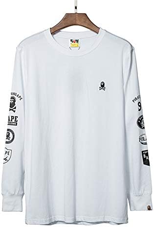 Shark Couple Badge Icon Print Loose Long Sleeve T-Shirt Sweater Men Women