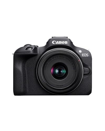 Canon EOS R100 (Gehäuse) mit RF-S 18–45mm & 55–210mm is STM – 24,1 MP APS-C Systemkamera – Dual Pixel CMOS AF, 4K-Video, 6,5 B/s, WLAN & Bluetooth - Perfekt, um kostbare Erinnerungen festzuhalten