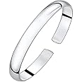 Women Solid 925 Sterling Silver Bangle Adjustable Opening Bracelet Birthday Gift