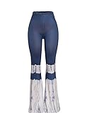 Sedrinuo Women's Bohemian Printed Bell Bottom Pants for Yoga Casual Wear Large, S2, Large(US8)