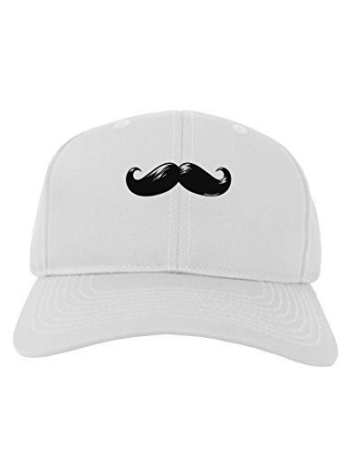 TooLoud Big Black Mustache Adult Baseball Cap Hat - White