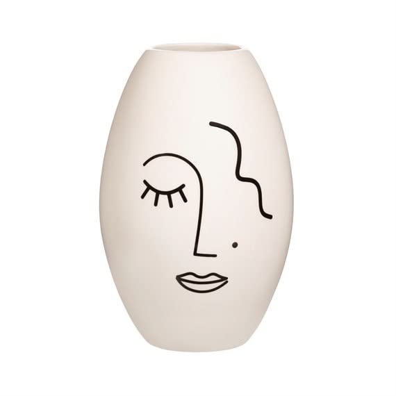 Sass & Belle Abstract Face White Large Vase