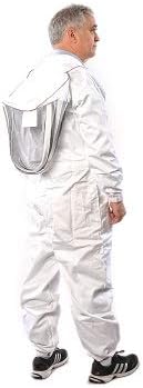 FOREST BEEKEEPING SUPPLY Premium Cotton Bee Suit with Fencing Veil, White, XL - Image 5