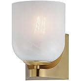 Maxim Scoop - 1 Light Bath Vanity-7.25 Inches Tall and 5.5 Inches Wide-Natural Aged Brass Finish-Marble Glass Color