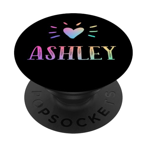 Ashley Gift Heart Rainbow Watercolor Love Name Ashley PopSockets Adhesive PopGr…