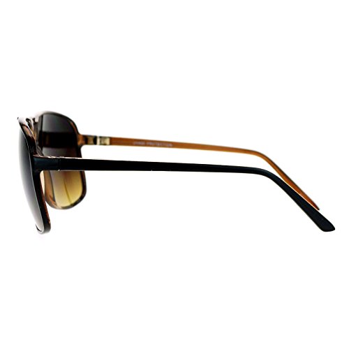 SA106 Oversize Large Thin Plastic Racer Mens Sport Sunglasses Black Brown