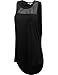 THENEWNEW Womens Long High Low Tank With Mesh Detail
