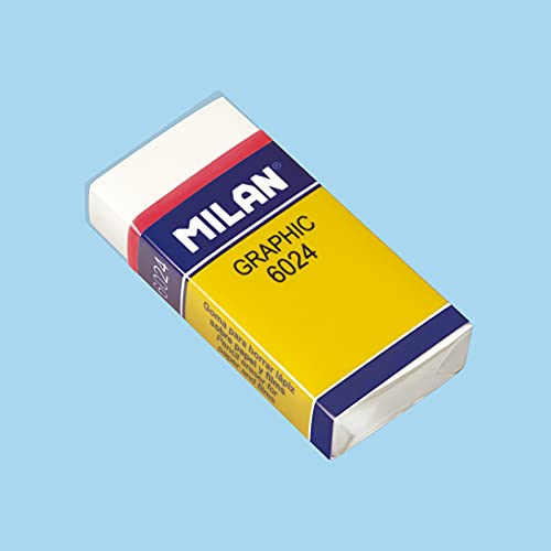 Milan Graphic Plastic Eraser Very Soft and cellophane with Sheath