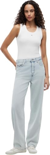 Femme Tjw Essential Rib Tank Ext Dw0dw20673 Autres T-Shirts, White (Ecru), S EU