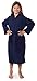 Indulge Premium Linen Girls Waffle Lightweight Party Robes and Flower Girl Bathrobe (Small/Medium, Navy Blue)
