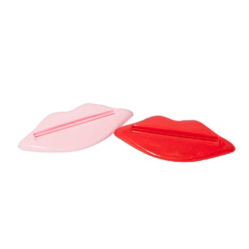 Xeminor Toothpaste Squeezer Lip Shaped Squeegee Tool Tube Squeezer for Toothpaste Facial Cleanser Cream Cosmetics Hand Cream 2 Pieces