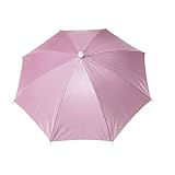 Pink Nylon Headwear Umbrella Hat for Golf Fishing Camping