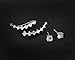 Drop Earrings Set White Gold 925 Silver Plated Rhinestone Stud Ear Cuffs for Women Zircon 2 Pack (Set1)
