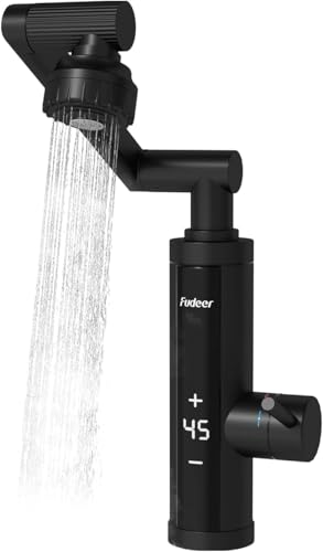 Wasserhahn Mit Durchlauferhitzer Mit Universaldüse Für Küche,Edelstahl Armatur Mit Durchlauferhitzer Versorgung Mit Digitalanzeige, 230V Elektrische Wasserhahn (Mechanischer Auslauf)