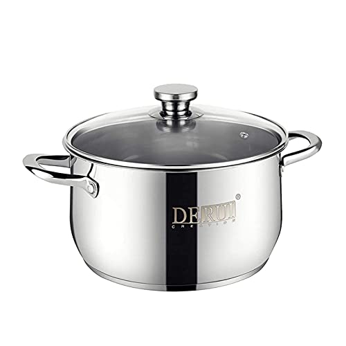 Stock Pot with Lids,DERUI CREATION 4 Quart Food Grade SUS 304 Stainless