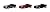 Set of 3 Cars: GreenLight 2010 Chevy Corvette Z06 1:64 Scale (Black/Blue/Red)