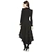 City In Left Women's Slim Long Dovetail Turn-Down Collar Trench Coat Gothic Clothing