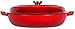Enameled Cast Iron Covered Casserole-Caribbean (3 Quarts), Red - Utopia Kitchen