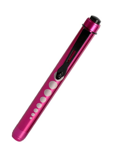 3ZONE HEALTH BEAUTY Penlight Pen Torch Light Diagnostic Reusable LED Penlight with Pupil Gauge for Nurses Doctors with Pocket Clip M2 (Pink)