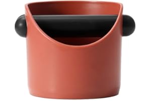 AUDEN ARCTIC Coffee Knock Box, 4.6 in, Barista Style Espresso Grounds Knock Box, Removable Plastic Knock Rod, Non-Slip Base, Espresso Maker Accessory (Caramel)