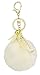 Key Chain Accessories for Women - Ivory Faux Fur Ball Charm and Artificial Pearl with Key Ring