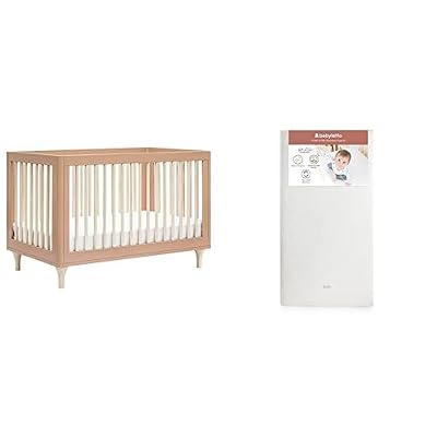 babyletto Lolly 3-in-1 Convertible Crib, Canyon/Washed Natural with Pure Core Crib Mattress