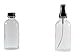 Mist spray/ Glass Medicine Bottle - Amber Boston Clear Round Bottles 4OZ. 12Pack - For Essential Oils, Scents, Travel, Perfume Kitchen, Bath, Cooking, Labs, Laundry, Cosmetic.- Re-Usable -By Katzco