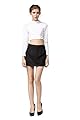 Little Smily Women's A-line High Waist Faux Suede Mini Skirt