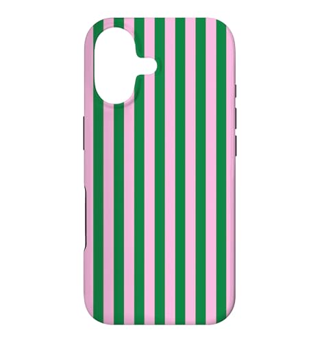 Green and Pink Stripes Geometric Vertical Lines Case for iPhone 17
