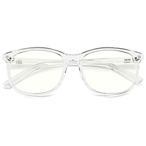 Slocyclub Unisex Blue Light Blocking Glasses Oversized Non-prescription Glasses Round Clear Lens Eyeglasses