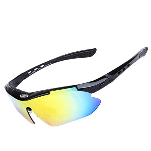Fahrradbrille Nachtsicht Radfahren Brille Outdoor-Sport-Anzug Polarisationsbrillen 5-Fach abgedeckt Ersatzgläser…