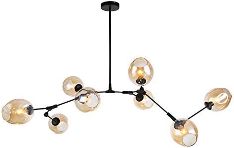 ZSML Candelabro Sputnik de Bola de Cristal, 8 Luces, Luces Colgantes