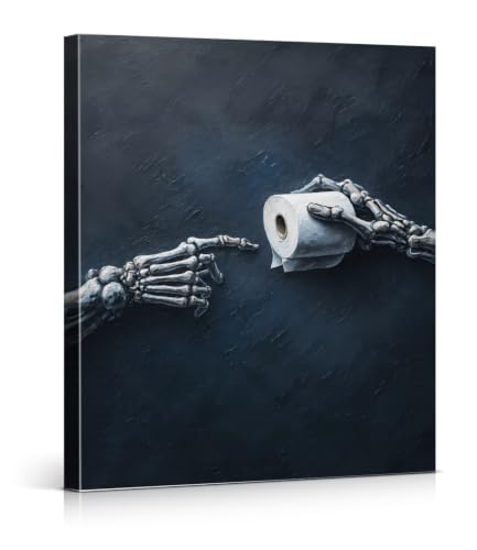 ZJLSCYP Halloween Bathroom Wall Art Skeleton Toilet Paper Picture Decor at Amazon