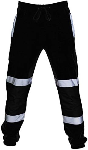 BaZhaHei Mens Road Work Pants High Visibility Overalls Multi-Pocket Training Sports Trousers Loose Sweatpants Jogging Bottoms Running Tracksuit