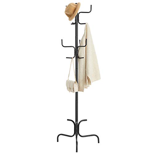 SONGMICS Coat Rack, Freestanding Metal Coat Tree with 6 Double Hooks