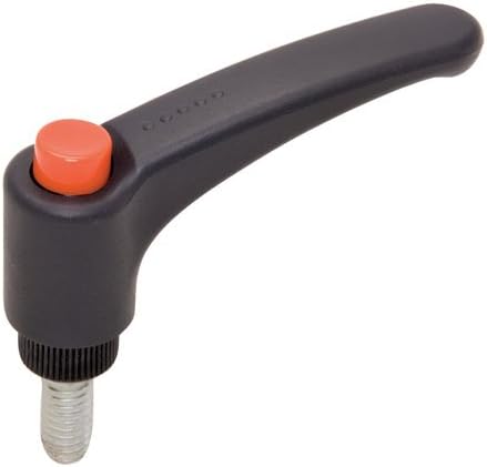 3.07" Lg, 3/8-16 x 1.25 THD, Steel Stud, Black Plastic, Adjustable Handle, Elesa Ergostyle (1 Each)