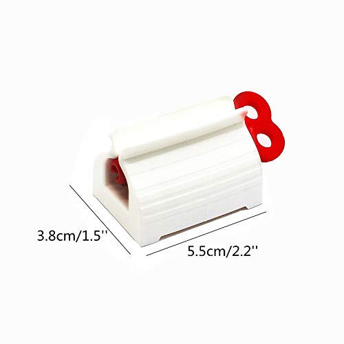 LONG TAO 8PCS Standing Tube Squeezer Rolling Tube Toothpaste Squeezer Toothpaste Seat Holder Stand Rotate Toothpaste Dispenser for All Toothpaste Tube (4 Blue and 4 Red)