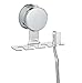 HOME SO Toothbrush Holder with Suction Cup Hanger - Hygienic Bathroom Organizer Holds up to 4 Toothbrushes - Stainless Steel Chrome - Removable Reusable Stick on Bathroom Mirror or in Shower…