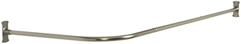 66"L x 28"W Never Rust Aluminum L Shaped Corner Shower Rod - Satin Nickel