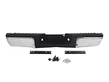 08-12 FORD SUPER DUTY REAR CHROME BUMPER ASSY HITCH BLK PAD BRACKET W/O SENSOR HOLE