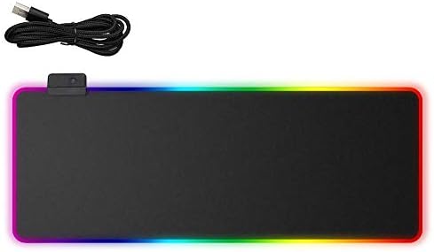 BlueFinger Led RGB Soft Gaming Mouse Pad,Led Mouse Mat,Upgrade Large Wired Glowing Led Extended Mousepad,Gaming Keyboard Pad Mat,Non-Slip Rubber Base, 31.5 x 11.8 inches