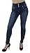 Style M1213– Colombian Design, High Waist, Butt Lift, Levanta Cola, Skinny Jeans in M. Blue Size 11