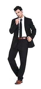YOU LOOK UGLY TODAY Men's Black Solid Color Bachelor Party Suit X-Large