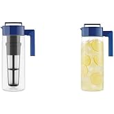 Takeya Premium Quality Iced Tea Maker with Patented Flash Chill Technology Made in The USA, BPA Free, 2 qt, Blueberry and Takeya Patented and Airtight Pitcher Made in the USA, 2 Quart, Blueberry, 10034