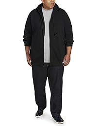 Sudadera de felpa con capucha y cremallera grande y alta para hombre   Essentials, ajustada por DXL