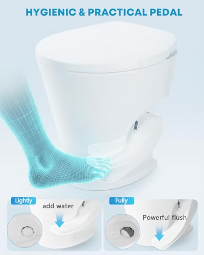 Kohree RV Toilet, 18.5” Residential Height, Soft Close Seat & Cover, Deeper Bowl & Longer Seat, Efficient Gravity Flush System, Foot Pedal Operation, Universal Fit for RV Motorhomes Campers, White