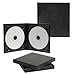 Neil Enterprises, Inc Classic Black Leather Double CD/DVD Holder - Holds 2 Discs