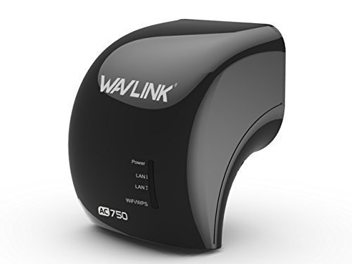 Wavlink AC750 Wireless Wi-Fi Range Extender / Access Point Wireless-11AC Protocol Smart Dual Band 2.4GHz / 5GHz Network Ethernet Wi-Fi Signal Booster WPS Encryption Repeater - Black