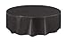 Elegant Black Solid Round Plastic Table Cover (84