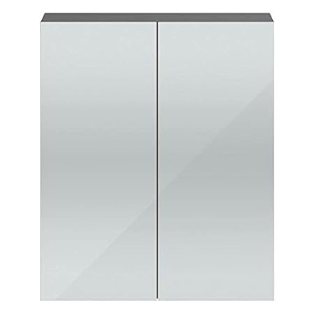 Vienna Double Door Mirrored Cabinet Stone Grey 600mm Wide Amazon